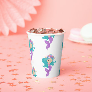 Party Pirate pink mermaids Paper Cups