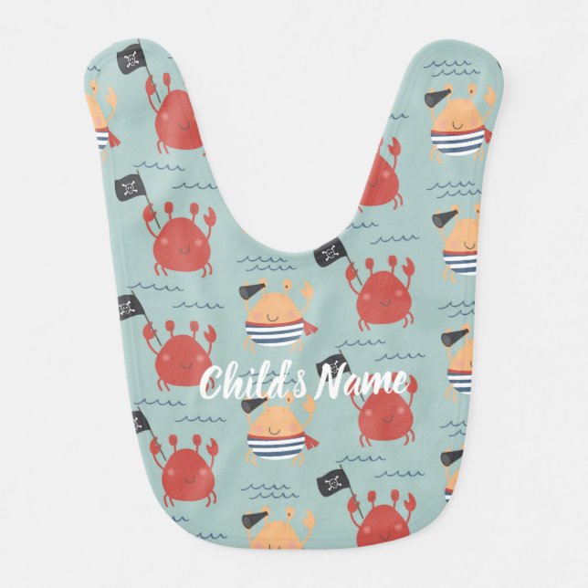 Party Pirates Crabs Party Baby Bib (Front)
