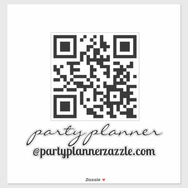 Party Planner Any Business QR Code Car  Sticker (Sheet)