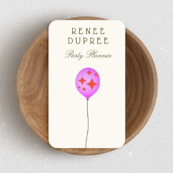 Party Planner Balloon Business Card by sm_business_cards at Zazzle