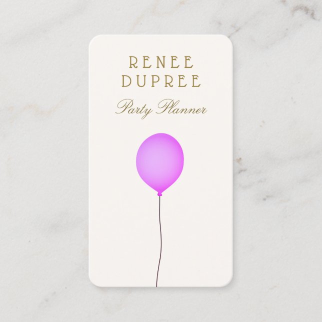 Party Planner Balloon Business Card (Front)