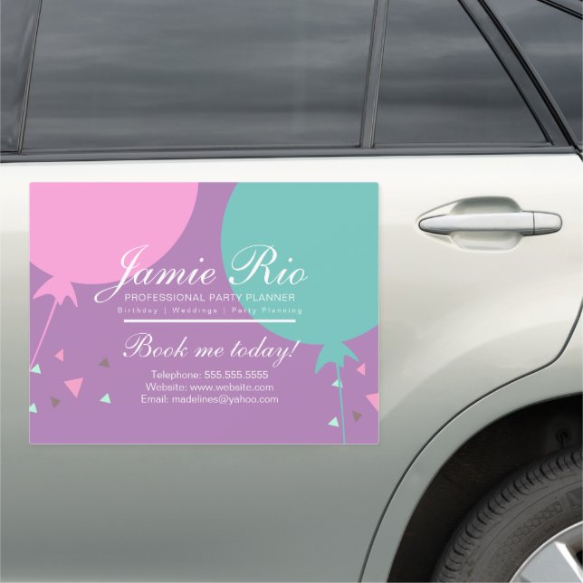 Party Planner Birthday Planning Balloon   Car Magnet (In Situ)