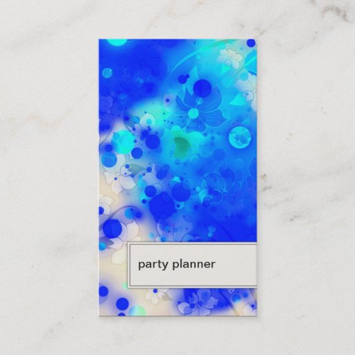 Customizable Party Planner Business Card Abstract Dots &amp; Flower