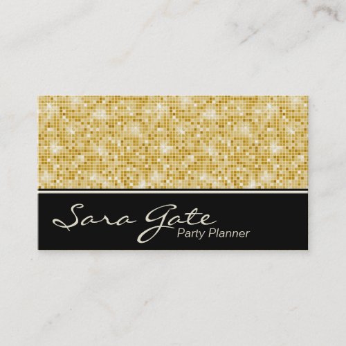 Party Planner Business Card - Classy Gold Glitter