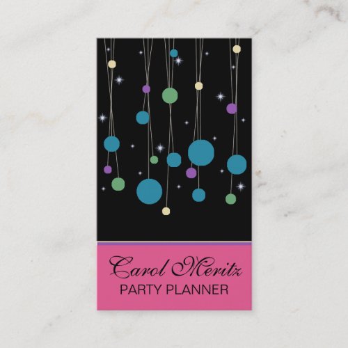 Party Planner Business Card - Dots &amp; Stars