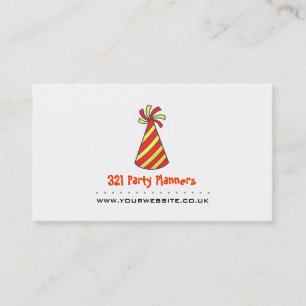 Party Planner Business Card (Red & Yellow)