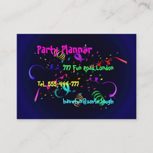 Party Planner Business Card Template