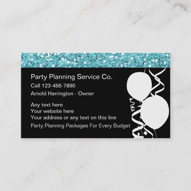 Party Planner Business Cards (Front)