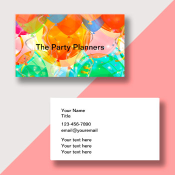 Party Planner Business Cards by Luckyturtle at Zazzle