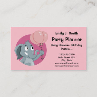 Party planner cartoon business card