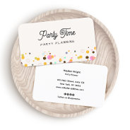 Party Planner Cute Confetti Business Card at Zazzle