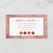 Party Planner Rose Gold Glitter Balloon Business Card (Back)