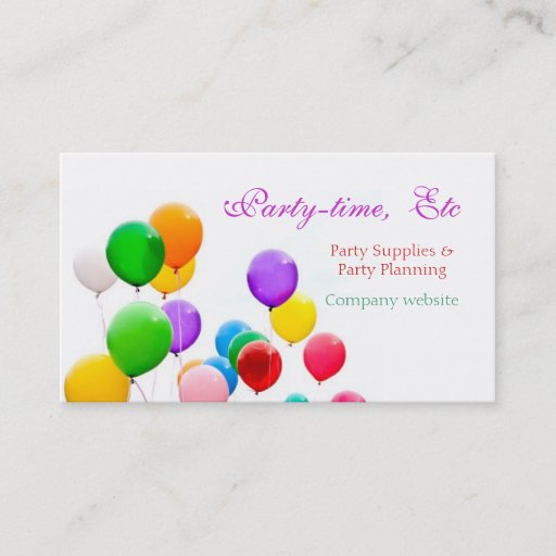 Customizable PARTY PLANNERS BUSINESS CARDS TEMPLATE