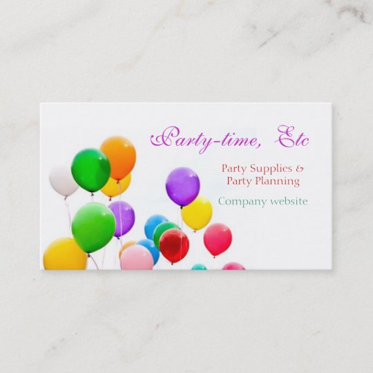 club party planner business cards