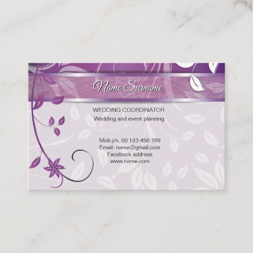 Party Planning and Wedding Day Coordination Business Card