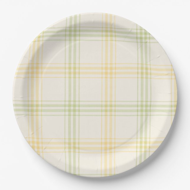 Party Plate | Lime & Lemon Plaid | Gin & Tonic (Front)