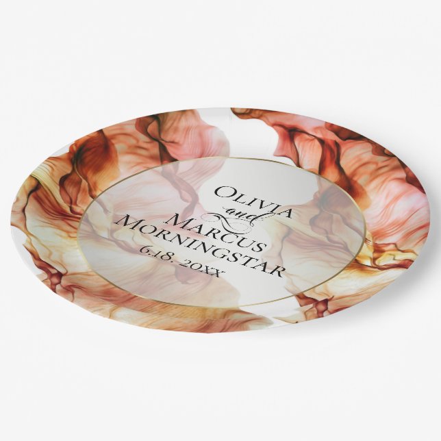 Party Plates | Vibrant Autumn Colors Abstract Ink (Angled)