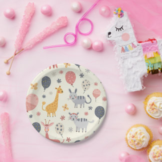 Party plates with cute animals