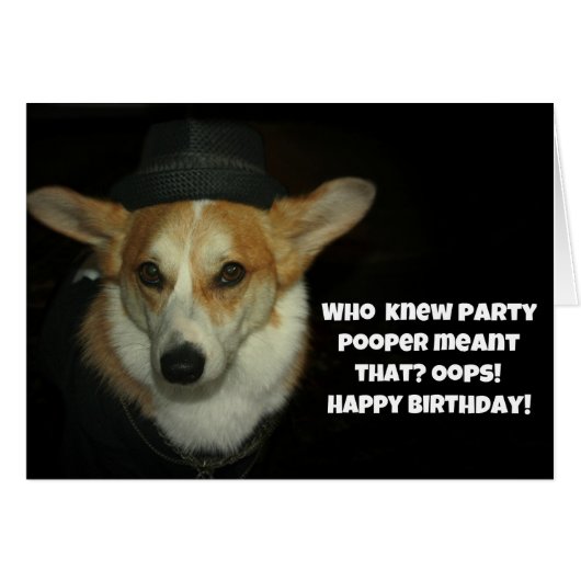 Party pooper corgi cards (Front Horizontal)