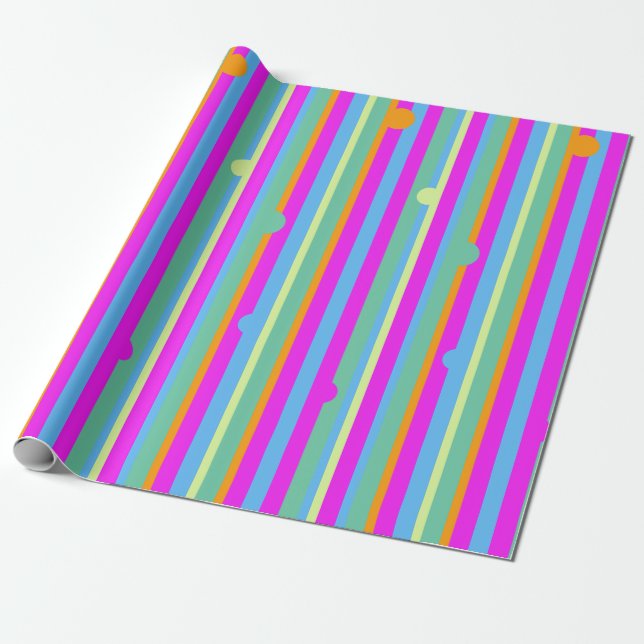 Party Pop Wrapping Paper (Unrolled)