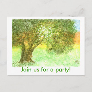 Party Postcard invite - Summer Oak