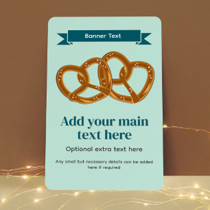 Party Pretzels Pair - Own text (up to 4 lines) Foam Board