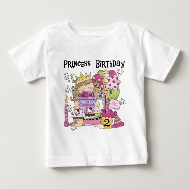 Party Princess 2nd Birthday Tshirts and Gifts (Front)