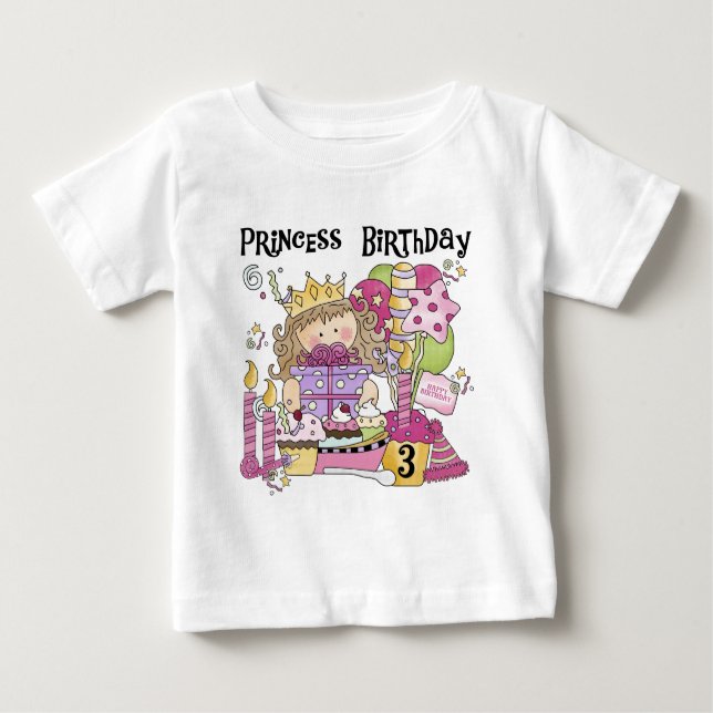 Party Princess 3rd Birthday Tshirts and Gifts (Front)