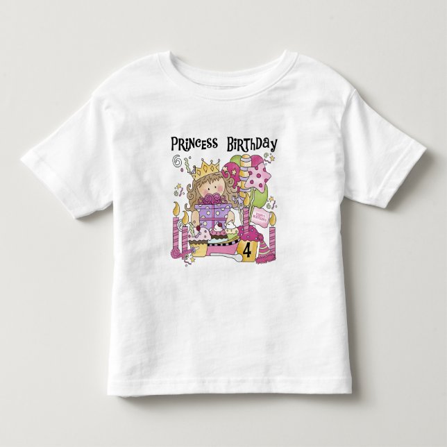 Party Princess 4th Birthday Tshirts and gifts (Front)