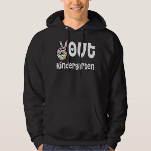 Party Print Graduation Peace Sign Hand Out Kinderg Hoodie