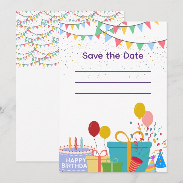 Party Props Colorful Invitation (Front/Back)