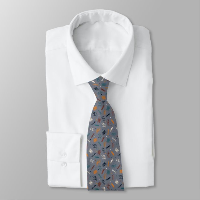 Party Protein on Light Grey Neck Tie (Tied)
