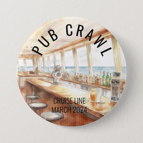 Party Pub Crawl Cruise Line Bar  Button