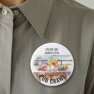 Party Pub Crawl Cruise Line Cocktails Button