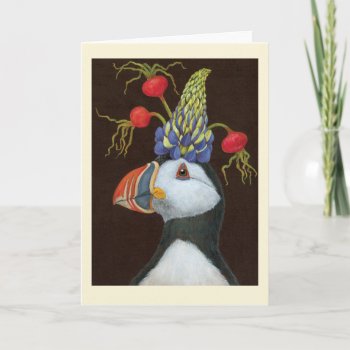 Party Puffin Card by vickisawyer at Zazzle