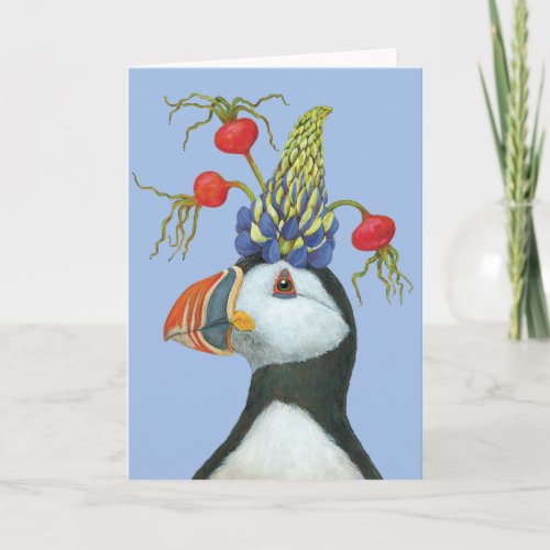 Party Puffin greeting card