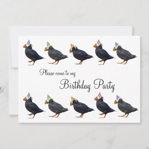 Party Puffin Row Birthday Invitation