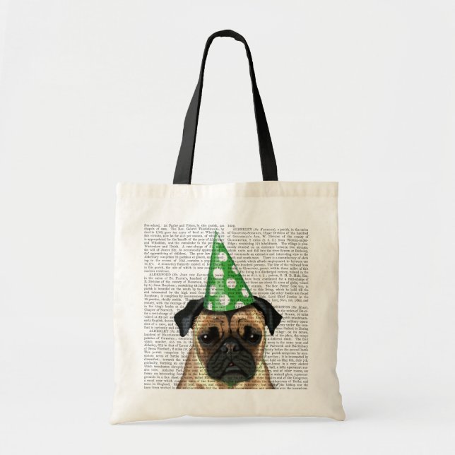 Party Pug 2 Tote Bag (Front)