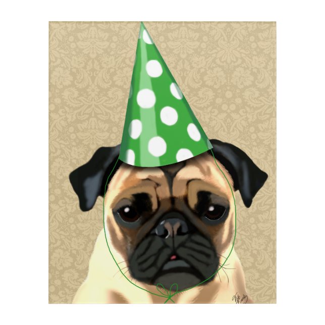 Party Pug Acrylic Print (Front)