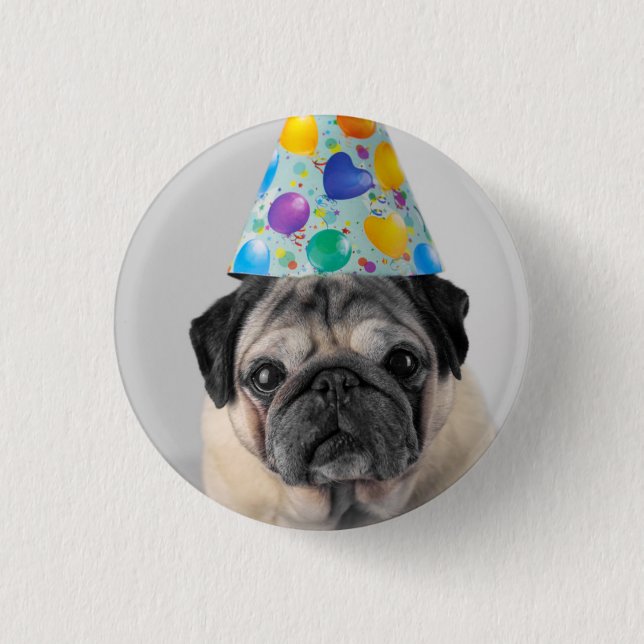 Party Pug Button (Front)