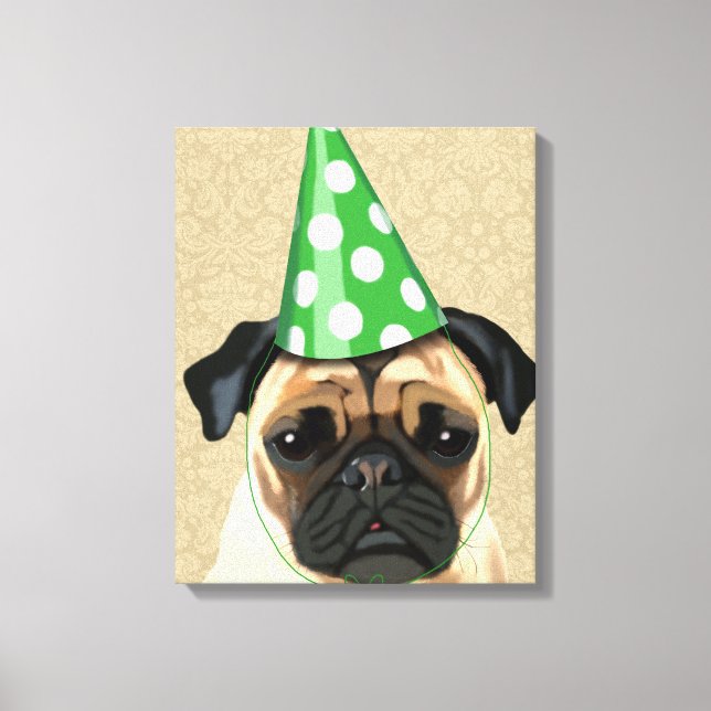 Party Pug Canvas Print (Front)
