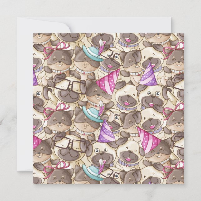 Party Pugs Holiday Card (Front)