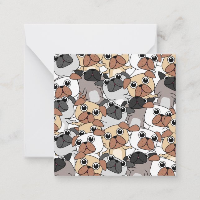 Party Pugs Note Card (Front)