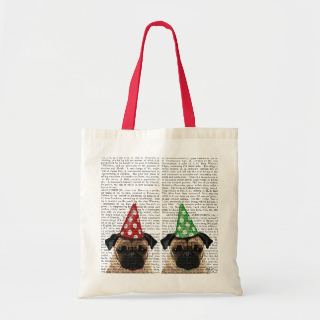 Party Pugs Pair Tote Bag (Front)