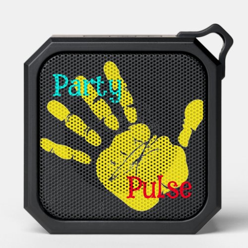 Party Pulse Vibrant Yellow Hand Print  Bluetooth Speaker