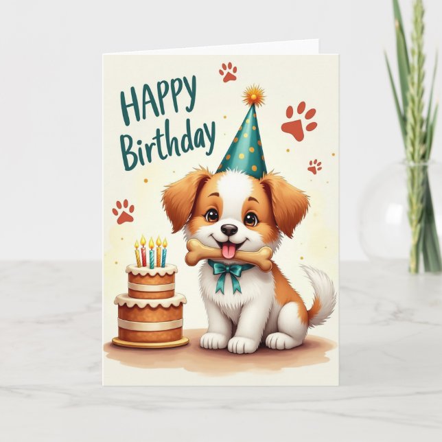 Party Pup Birthday Image Card (Front)