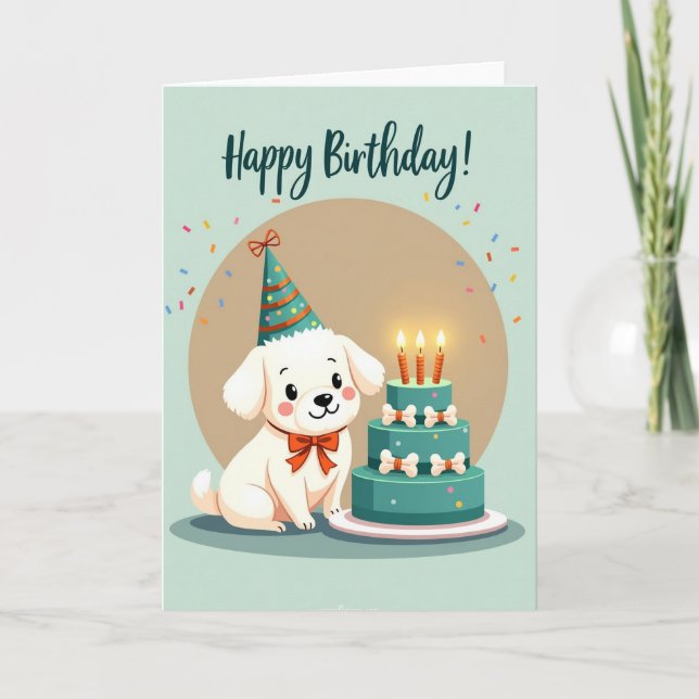 Party Pup Cake Art Card (Front)