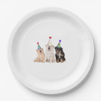 Party Puppies Celebration Paper Plate by PetsRPeople2 at Zazzle