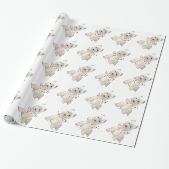 Party Puppy Wrapping Paper (Unrolled)