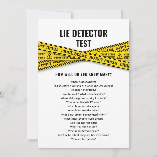 Party Quiz Police Party with Crime Scene Tapes Invitation